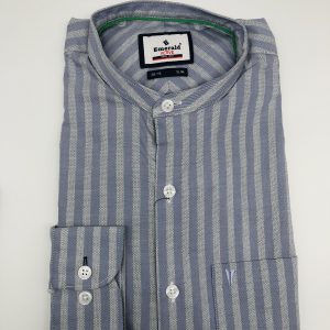 Men's Shirt L/S chinese collar Emerald-15