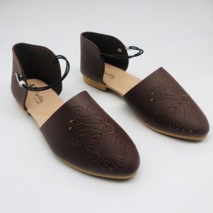 Women’s Ankle Strap Brown Flats