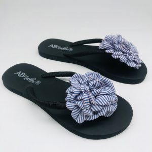 Women's Blue Floral Flip Flops