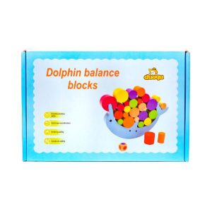 Wooden Rainbow Colored Dolphin Balance Blocks