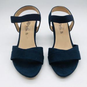 Blue Velvet Open-Toe Heels