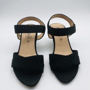 Black Velvet Open-Toe Heels