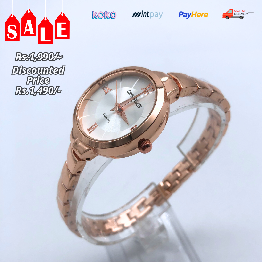 White Dial Rose Gold Analog Watch