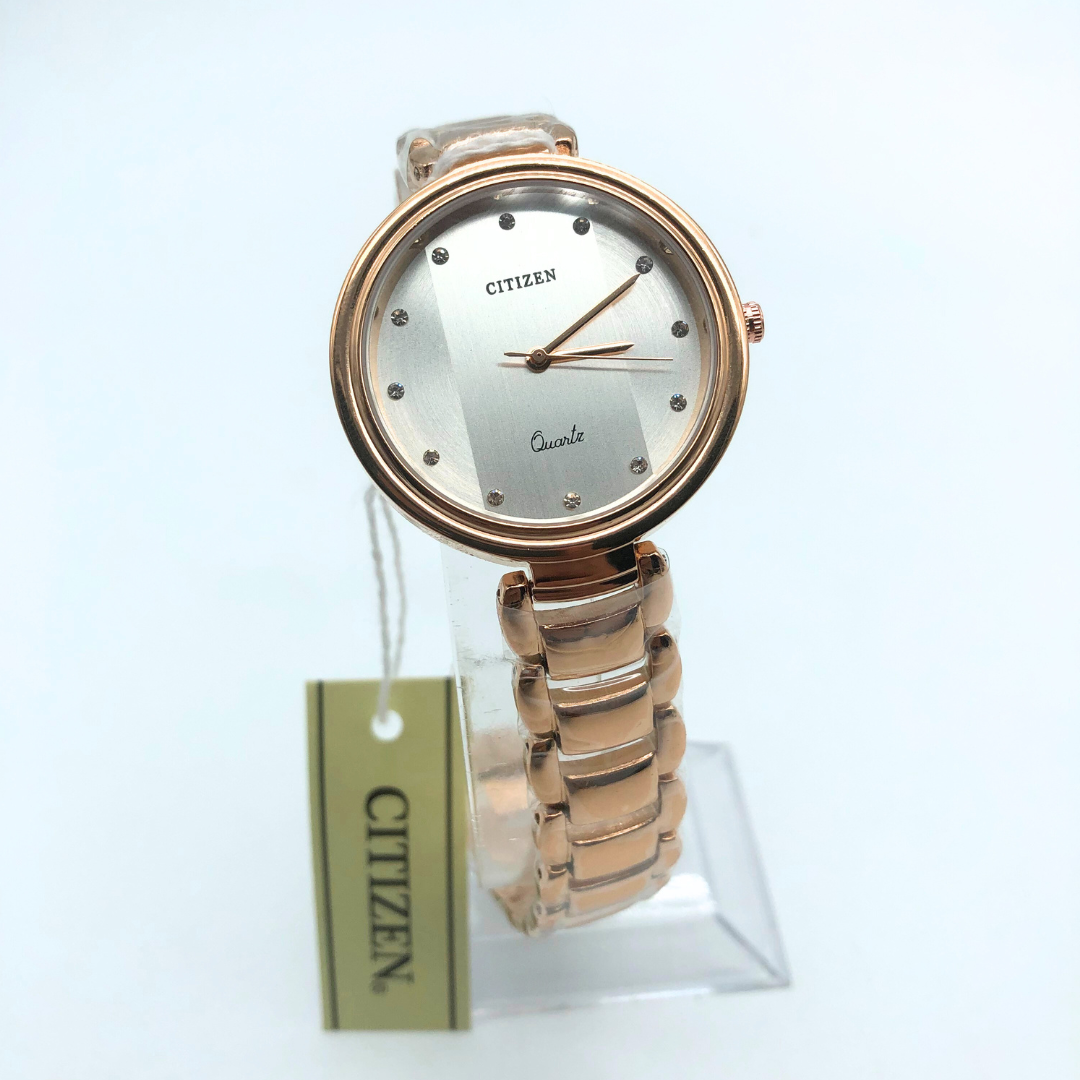 White Dial Gold Analog Watch