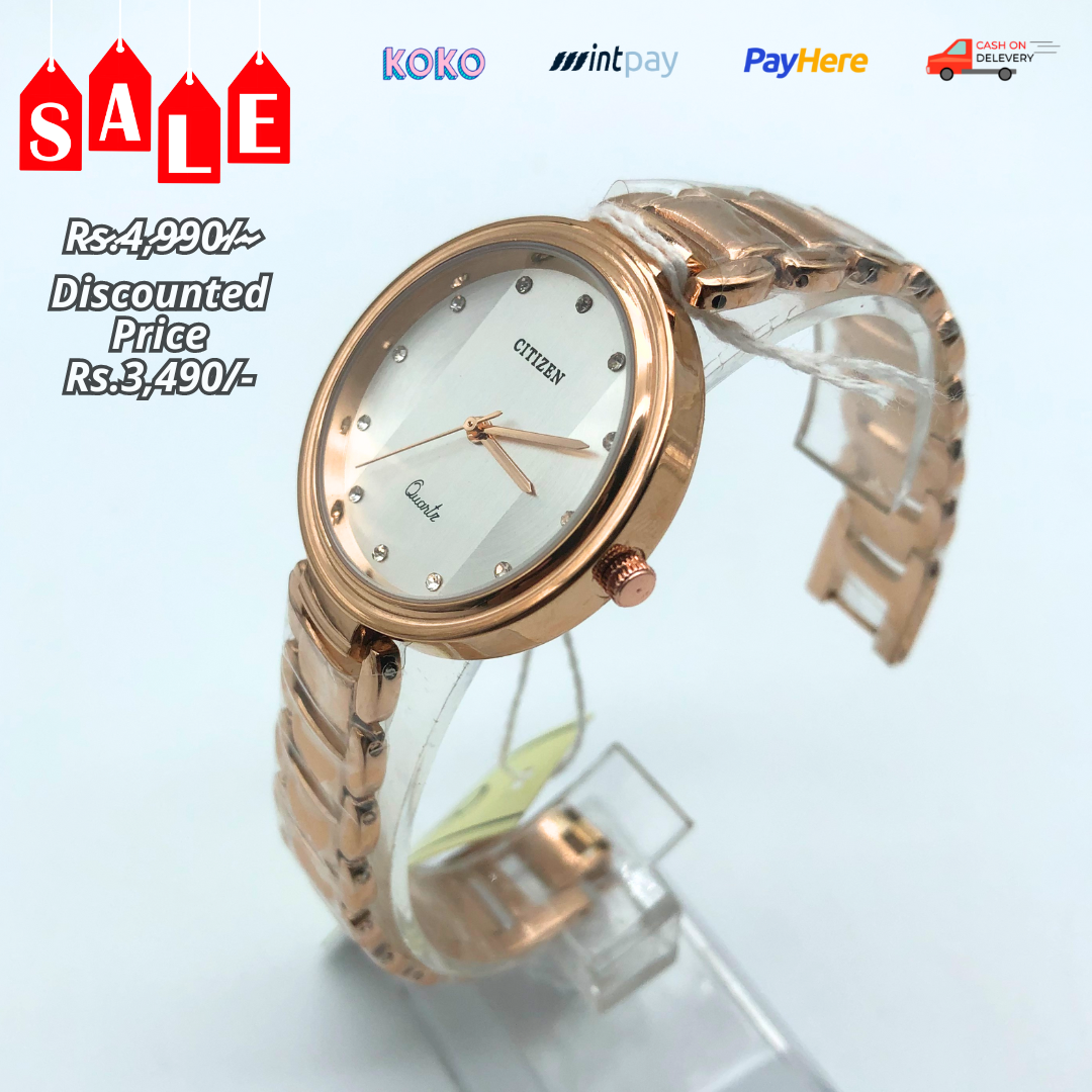 White Dial Gold Analog Watch