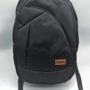 Polyester Plain Black Backpack