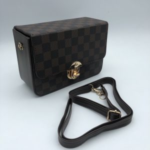 Box Side Sling Bag - Dark Brown 003474