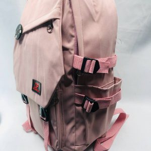 Solid Color Polyester Backpack - Pink