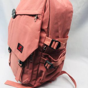 Solid Color Polyester Backpack - Peach