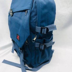 Solid Color Polyester Backpack - Blue