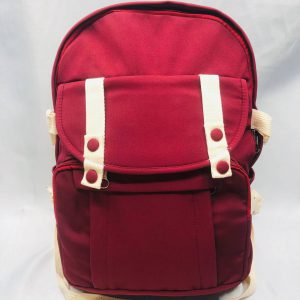 Solid Color Polyester Backpack - Maroon