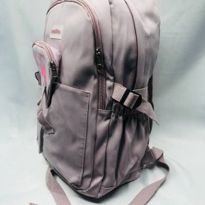 Solid Color Polyester Backpack - Purple