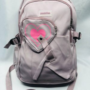 Solid Color Polyester Backpack - Purple