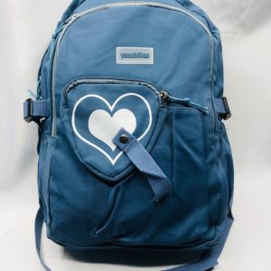 Solid Color Polyester Backpack - Blue