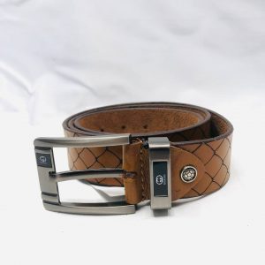 Men's Belt Leather | Tan Stripe