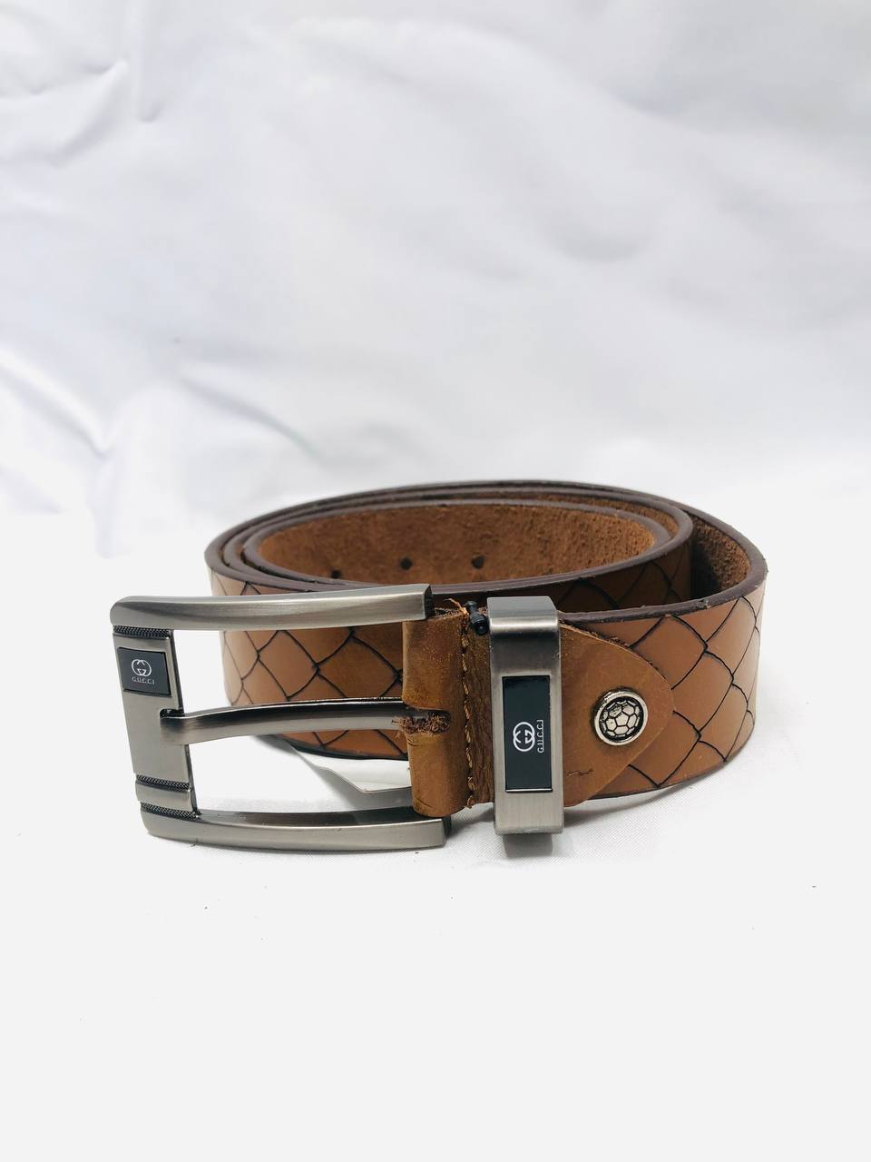 Men’s Belt Leather | Tan Stripe | ASQ.LK