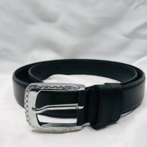 Men's Belt | Silver Buckle Black-El