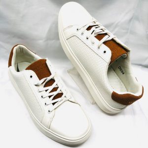 Men's Casual Shoes D034- White/Brown